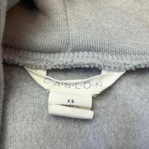 Caslon Grey Cowl Neck Side Snap Fleece Tunic Sweatshirt Size XS - Picture 7 of 9